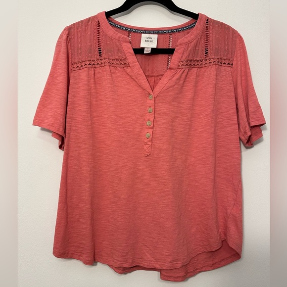 Knox Rose Women’s Casual Pink Short Sleeve Top Size S - Picture 1 of 3